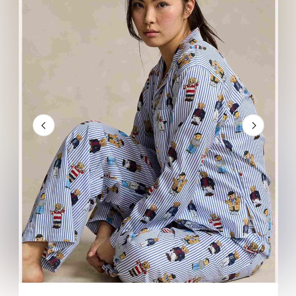 Polo Ralph Lauren Iconic Madison Bear Striped Pajama Set size XL NWT - Picture 1 of 10